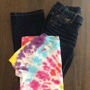 Cat & Jack, Size 7, Tie Dye Shirt & Jeans